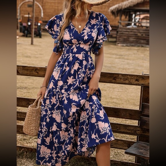 Boho floral print maxi dress - Picture 3 of 7